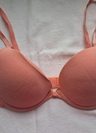 Класичний бюстгальтер т-шот (t-shirt bra) ніжного коралово-персикового кольору на кісточках 75-80 в