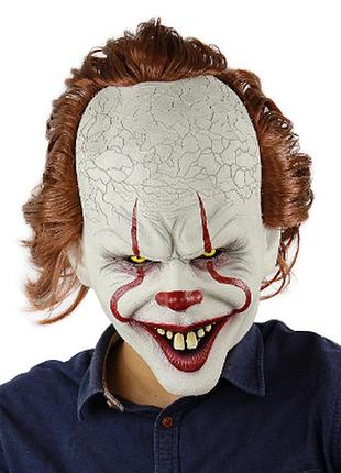 Маска пеннівайз стівен кінг. pennywise, клоун жах, хеллоуїн, косплей. pennywise the dancing clown resteq