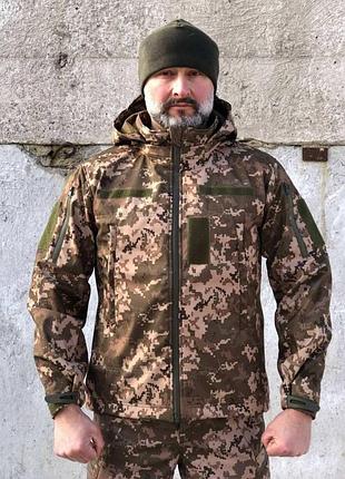 Тактична куртка soft shell піксель демі
