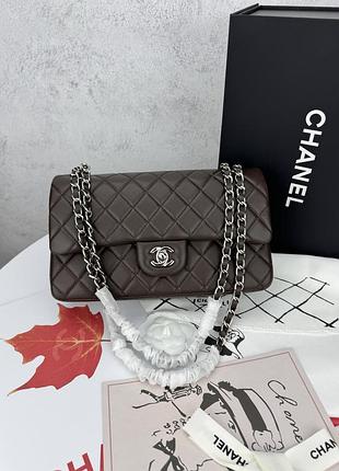 Chanel chocolate silver 25x16x7