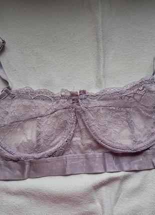 Напівпрозорий бюстгальтер-балконет (unlined balconette bra) ніжного лавандово-бузкового кольору розмір м