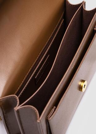 Женская кожаная сумка saint laurent medium sunset in smooth светло-коричневая 22 x 16 x 7 см