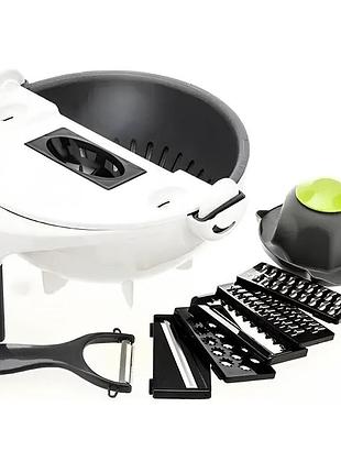 Багатофункціональна овочерізка wet basket vegetable cutter з 7 змінними лезами — мультислайсер для різання овочів, фруктів, сиру