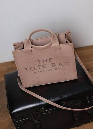 Женская сумка marc jacobs tote bag бежевая 33х26х12