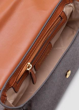 💎 michael kors fleur small convertible crossbody bag brown 23 х 13 х 8 см