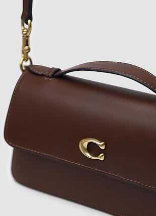 💎 coach juno crossbody leather maple brown 23.5 х 13 х 7 см