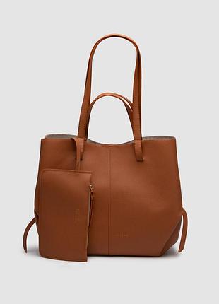 Жіноча сумка polene cyme edition textured camel (нюанс) 37 х 28 х 12 см