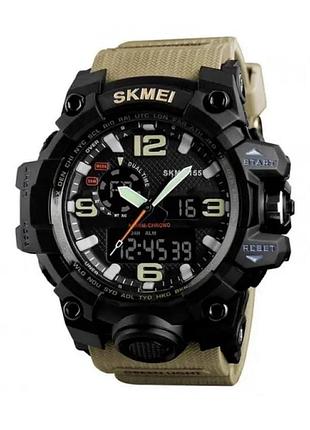 Мужские военный часы skmei 1155b coyote