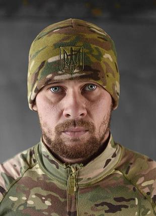 Шапка флісова мультикам з гербом