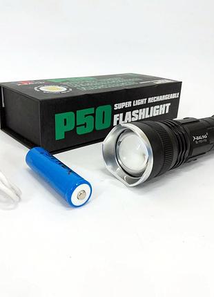 Мощный ручной фонарик bailong bl-p03-p50, лед фонарь переносной, tj-670 водонепроницаемый фонарь