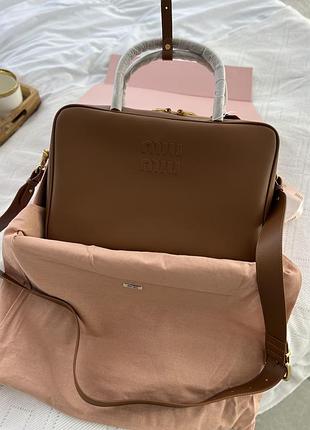 Leather beau bag brown 35*23*12