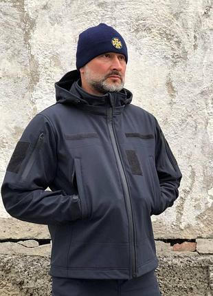 Куртка тактична синя soft-shell дснс демісезон