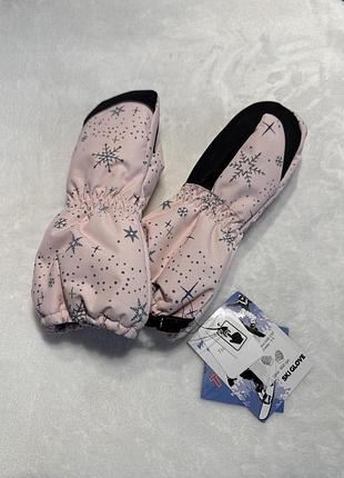 Дитячі суцільні рукавиці winter sport pink