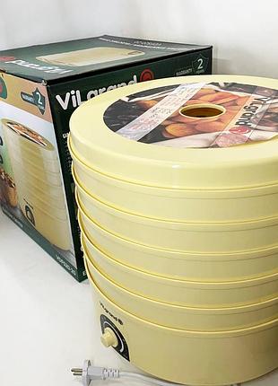 Дегидратор качественный vilgrand vdf520-20 520 вт 20 л, дегидратор 5 поддонов 5 уровней ur-19