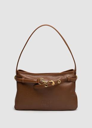 💎 miu miu aventure nappa leather bag brown 29 х 19 х 5 см