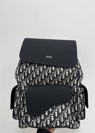 💎 dior saddle oblique jacquard backpack in canvas 28 x 39 х 18 см