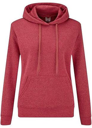 Толстовка жіноча з капюшоном classic hooded xl vh червоний меланж