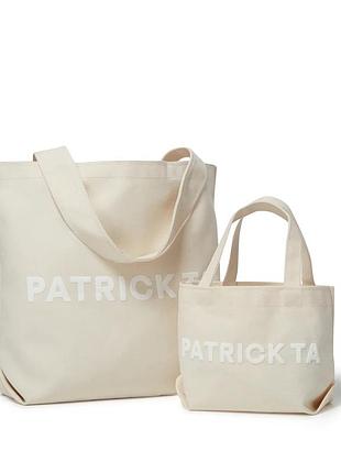 Тоут бавовняна еко сумка шопер пляжна торба patrick ta the effortless mini major canvas tote