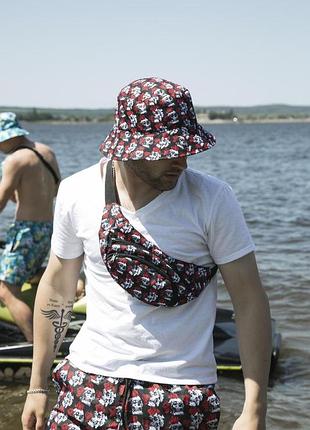 Комплект трійка "skull&rose" intruder: панама + бананка + шорти
