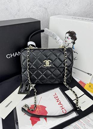 Chanel black gold 25x17x8