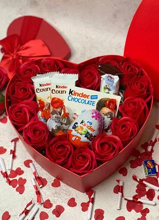 Женский сладкий подарочный бокс-сердечко