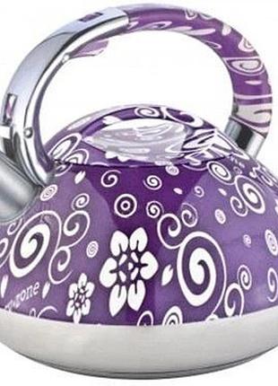 Чайник со свистком edenberg eb-1959 3л с капсульным дном purple mz-17