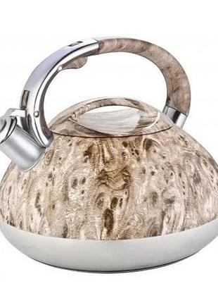 Чайник со свистком edenberg eb-1959 3л с капсульным дном beige cg-50