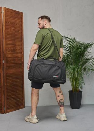 Дорожня сумка чорна reebok, біле лого (мал.)