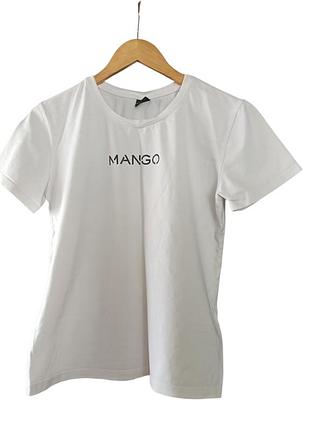 Футболка женская mango белая базовая хлопковая