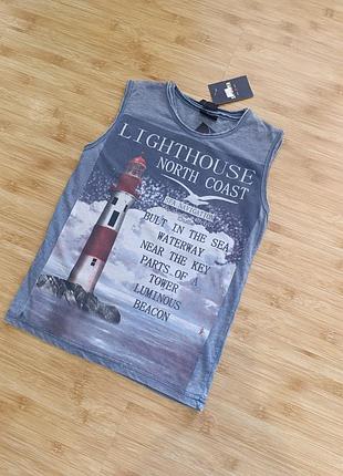 Майка борцовка маяк з надписом lighthouse north coast , stoper туреччина р 140, 152