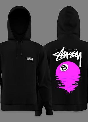 Чоловічий худі на флісі стуссі 8 шар рожевий / stussy 8 ball pink
