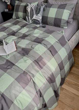 Комплект постільної білизни green kilt, washed cotton