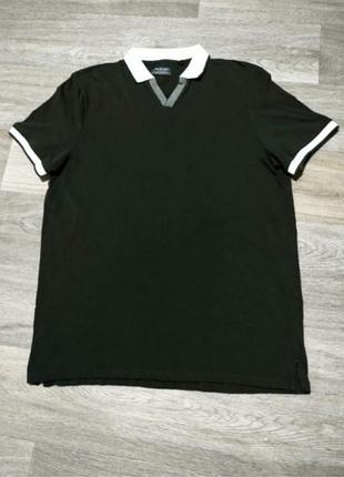 Мужская лёгкая футболка поло primark , размер l-xl , хаки .