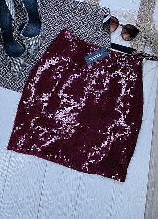 Нова святкова спідниця boohoo 4xl коротка спідниця в паєтках блискуча спідниця великого розміру