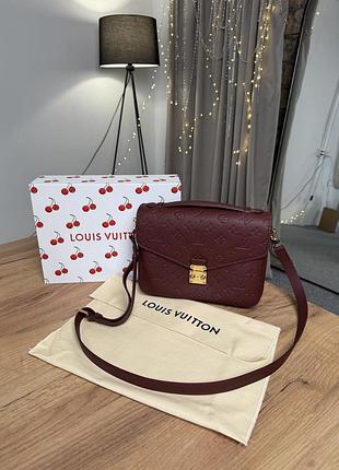 Louis vuitton pochette metis east west burgundy 24x18