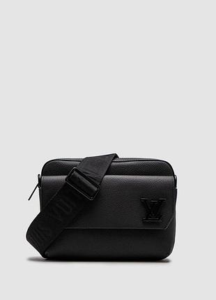 🦁 louis vuitton calfskin aerogram fastline messenger black 25x 17x 7 cм