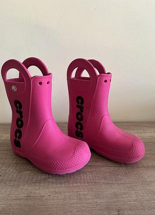 Гумові чоботи для дівчинки crocs, рожеві, c12