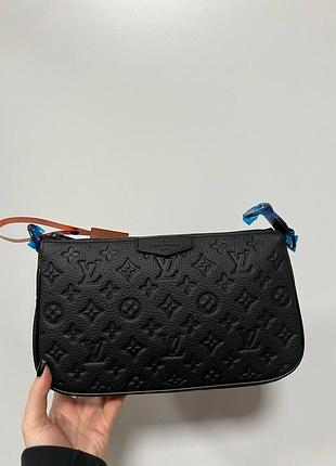 🦁 louis vuitton pochette accessoire xl monogram embossed leather black 29 х 17 х 8,5 см