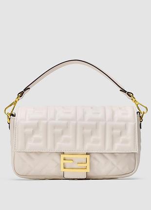 💎 fendi baguette cream leather bag