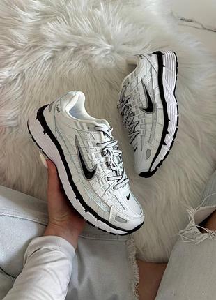 Кроссовки nike p-6000 white black swoosh арт 0405