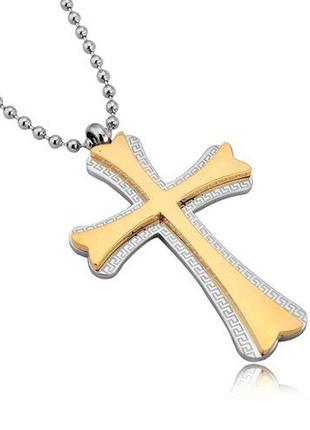 Мужская подвеска крестик и цепочка