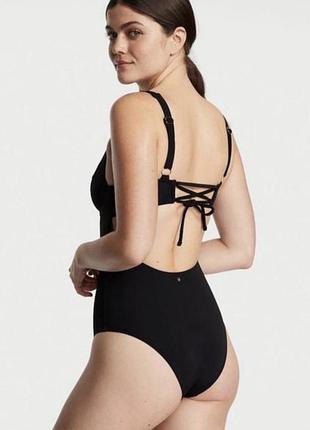 Чорний суцільний купальник монокіні victoria’s secret оригінал