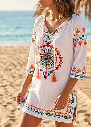 🧊 вышиванка пляжная туника primark s