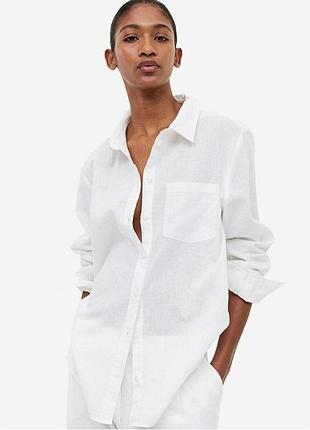 Біла бавовняна сорочка h&amp;m