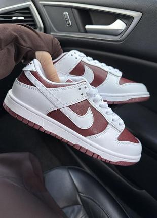 Жіночі кросівки nike sb dunk white bordo