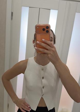 Топ білий zara 3