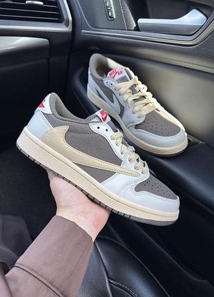 Жіночі кросівки nike air jordan 1 travis scott reverse mocha