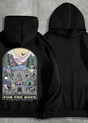 Худи мужской на флисе с принтом sunset goons for the boys для парней, черный m