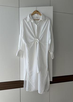 Біла сукня h&m з жатим ефектом розмір m 10 плаття