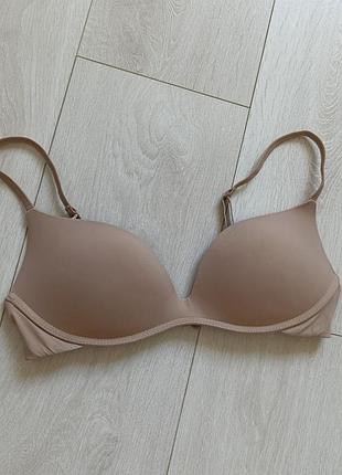 Бежевий бюстгальтер без кісточок базовий бюст гладкий ліф intimissimi jolly 75b 70c